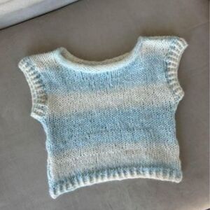 Handmade knit baby alpaca blend crop top (S/M)